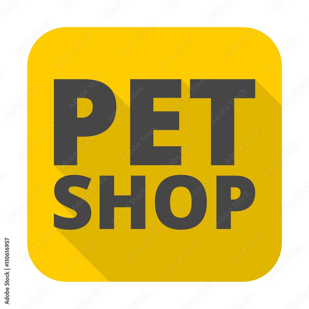 Pet shop icon with long shadow Pet shop icon with long shadow