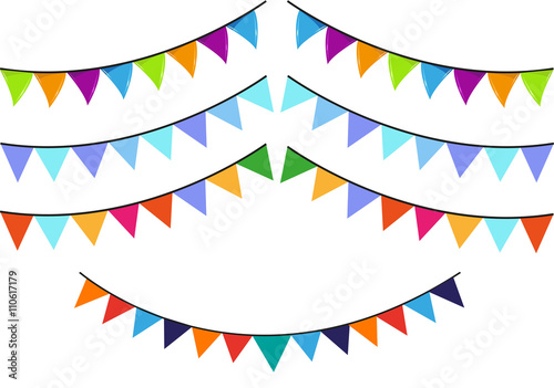 Flaglets used in cultural festivals and parties. Editable Clip Art.
