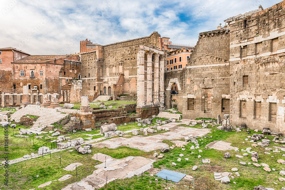 Forum of Augustus, ruins in via dei Fori Imperiali, Rome