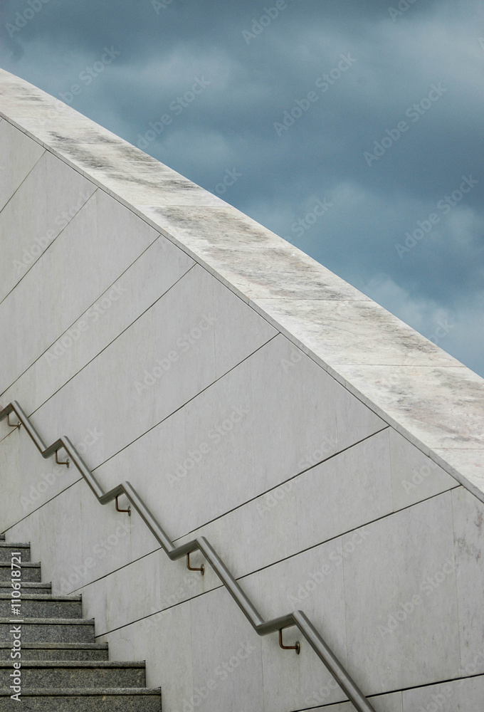 Fototapeta premium Outdoor steps with handlebar