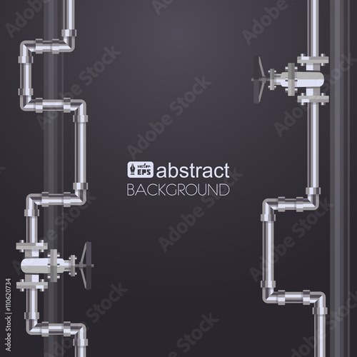 Abstract vertical background with flat designed pipeline