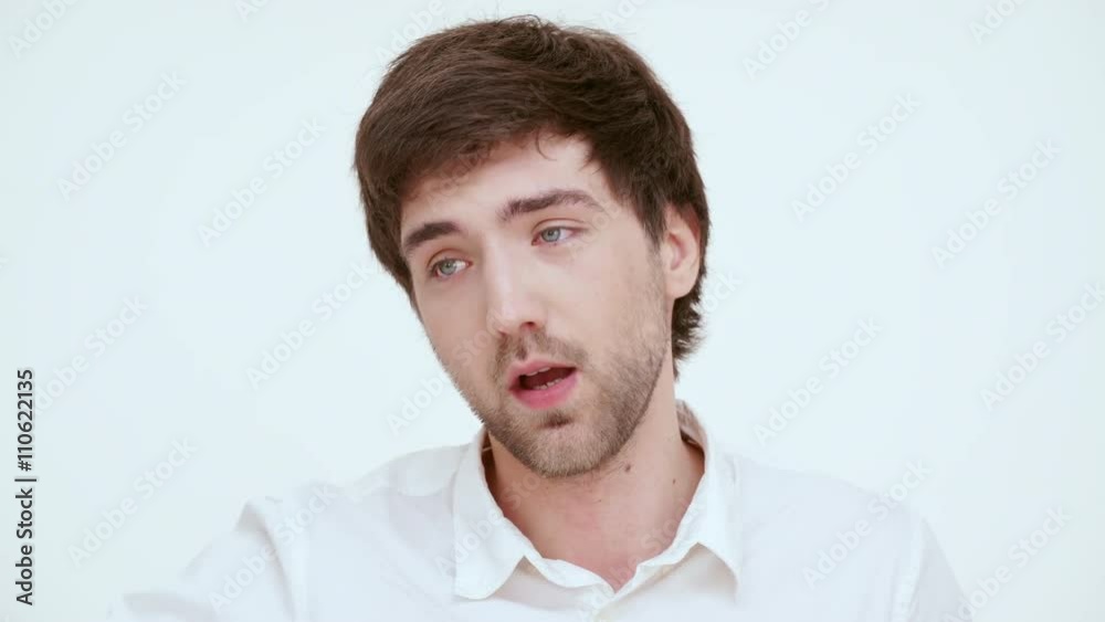 Man trying find answer in a difficult situation. Close up. Man trying find answer in a difficult situation. Close up.
