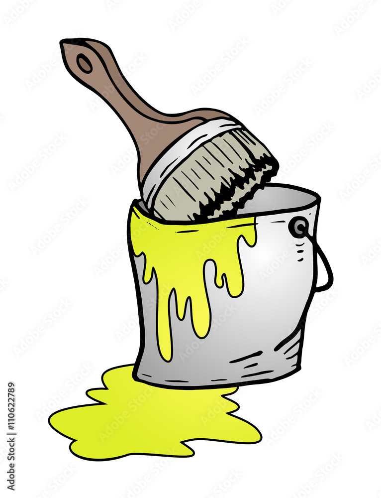 bucket of yellow paint vector de Stock Adobe Stock