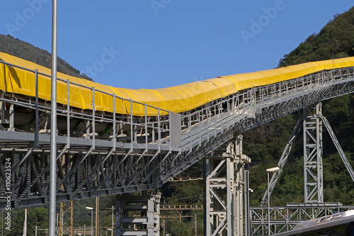 Conveyor belt detail on mining site