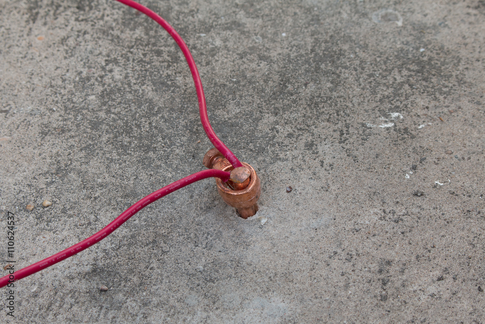 Welding copper ground wire on ground