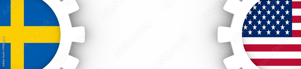 Web Banner, Header Layout Template. Politic and economic relationship between USA and Sweden Web Banner, Header Layout Template. Politic and economic relationship between USA and Sweden