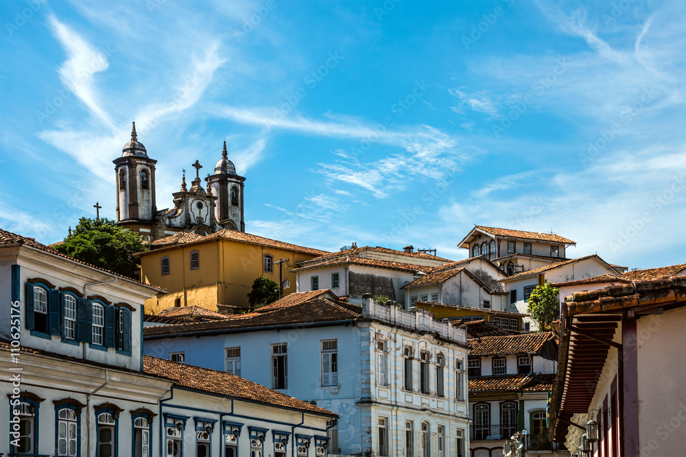 View of the unesco world heritage city of Ouro Preto