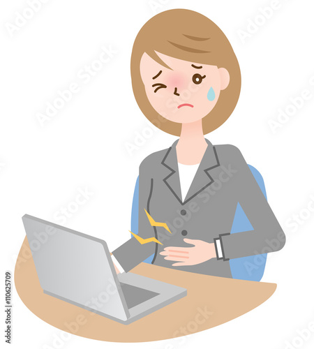 眼精疲労の女性
