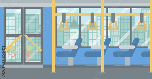 Background of modern empty city bus.