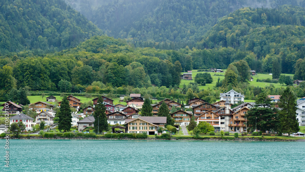 View of Brienz Lake, Interlaken region in Switzerland