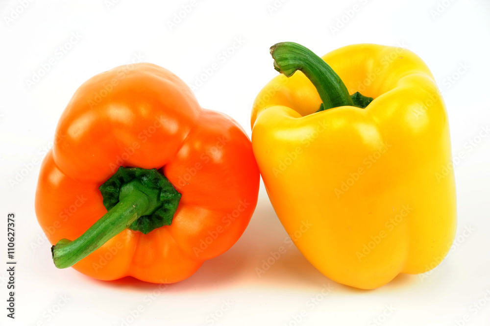 colorful bell peppers isolated on white background colorful bell peppers isolated on white background