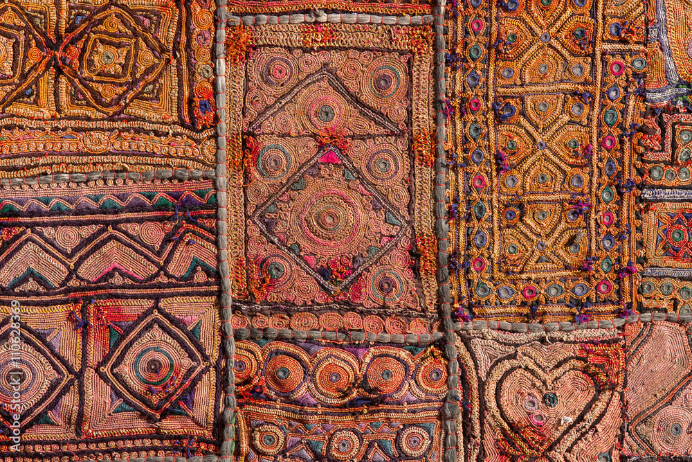 Indian patchwork carpet in Rajasthan, Asia