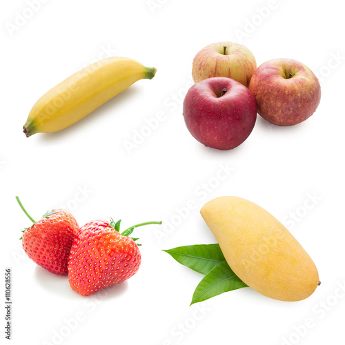 Fototapeta Naklejka Na Ścianę i Meble -  mix fruit on white background