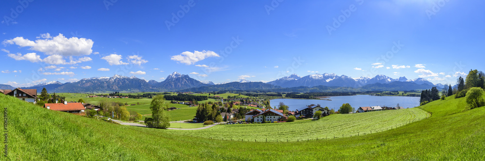 Plakat Panorama im Ostallgäu nahe Hopfen am See