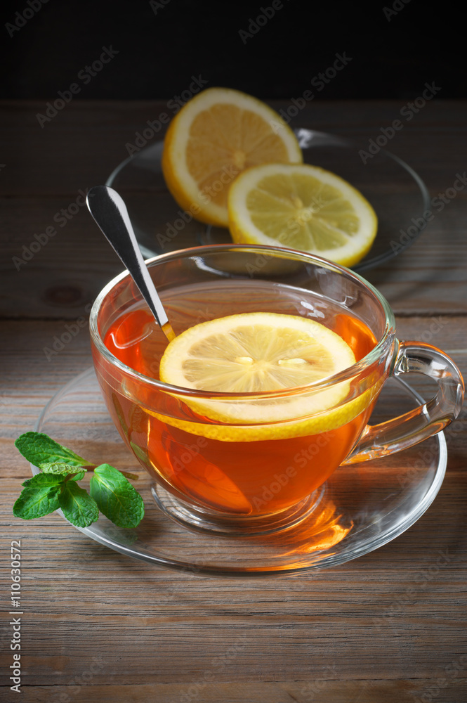 Tea in glass cup