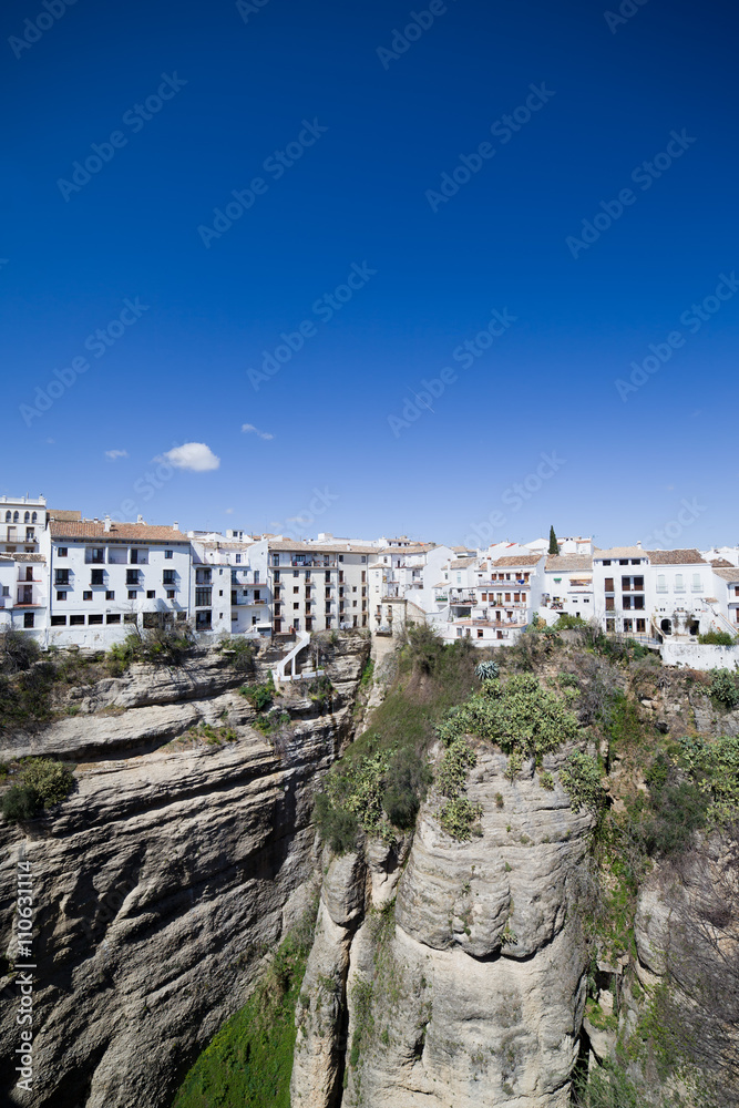 White Houses on Rock in City of Ronda