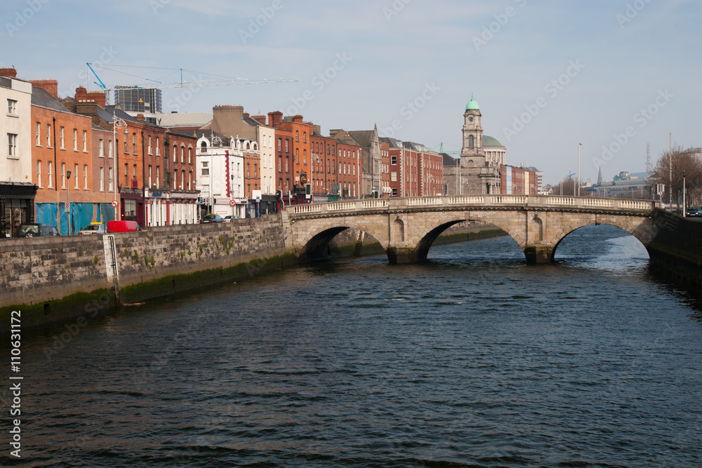 Mellows Bridge on River Liffey in Dublin