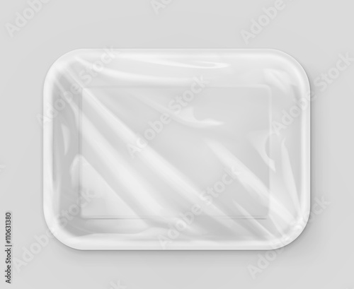 White polystyrene packaging, vector mockup