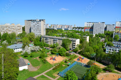 Yard with playgrounds in Zelenograd, Moscow