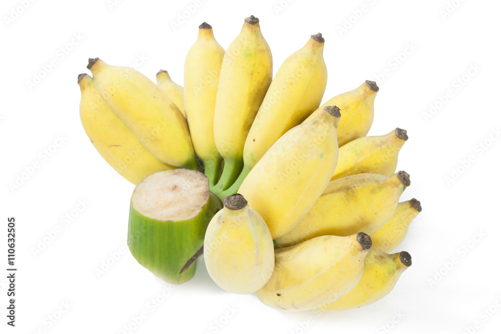 cultivated banana isolated on white