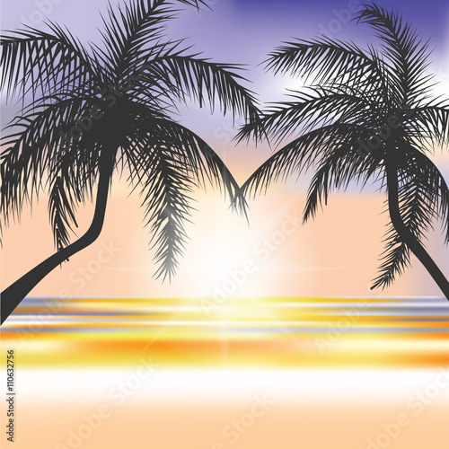Fototapeta Naklejka Na Ścianę i Meble -  Summer Beach vector background