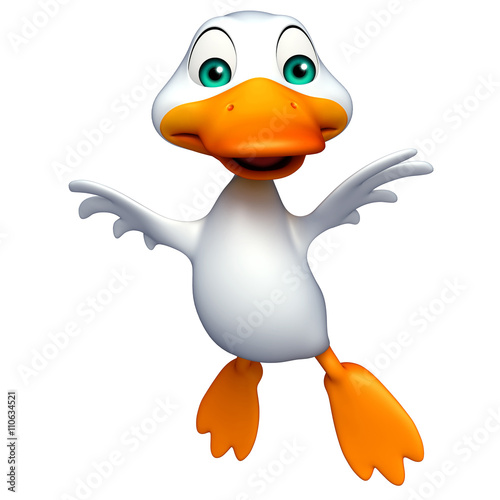 cute Duck funny cartoon character © visible3dscience