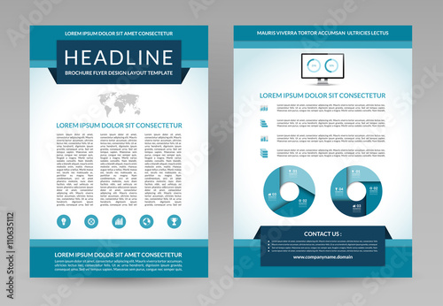 Vector brochure flyer design template. A4 size.