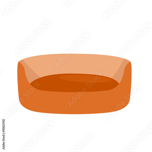 vector cute pet bed, place for sleeping dog isolated
