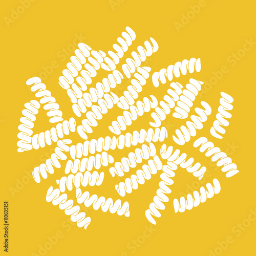 Fusilli pasta illustration. Hand drawn kitchen vector  