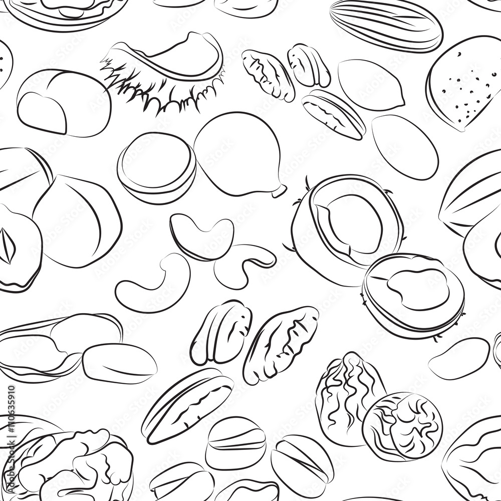 Collection of different nuts pattern Collection of different nuts pattern