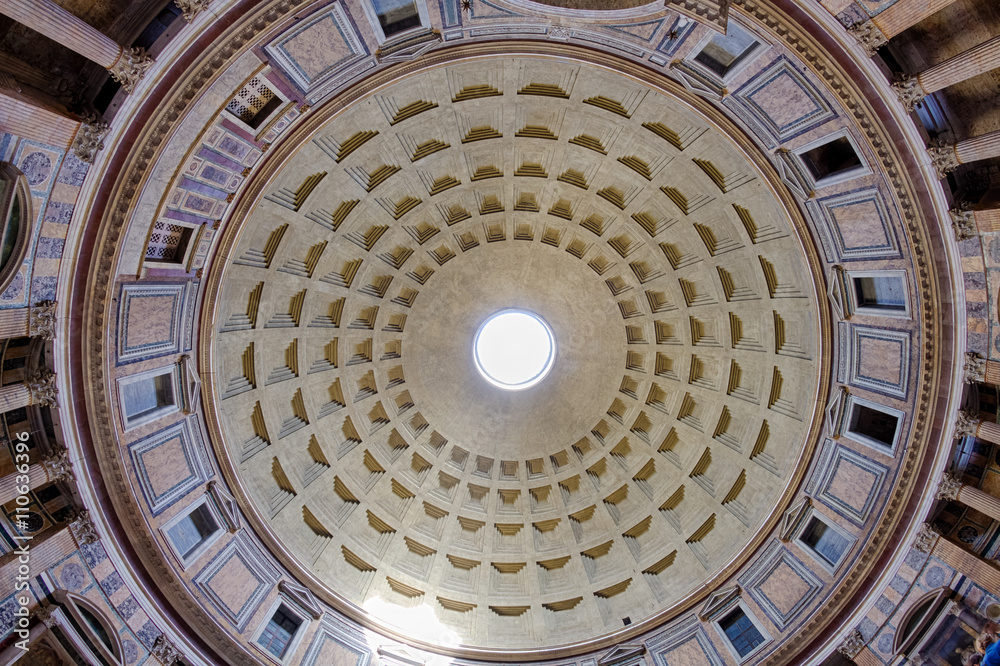 Wide Angle view of the Roman Pantheon