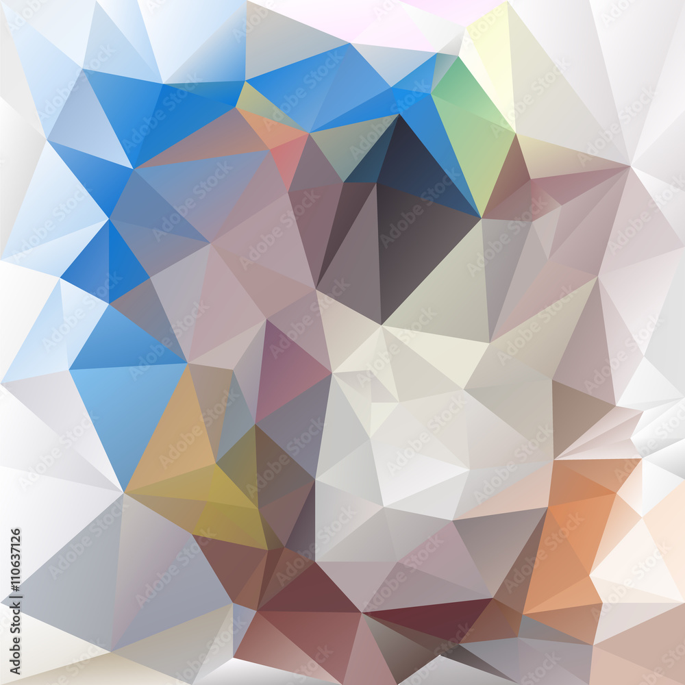 Fototapeta premium vector abstract irregular polygon background with a triangular pattern in blue, beige and gray colors