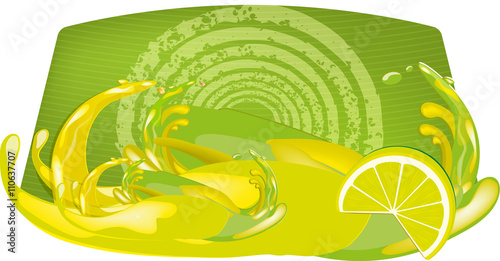 splashes of juice over color background