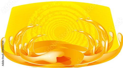 splashes of juice over color background