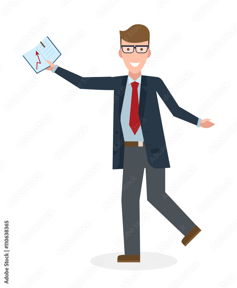 Businessan running on white background. Isolated cartoon character. Caucasian businessman with book. Successful achievement. Active work. Fast lifestyle. Businessan running on white background. Isolated cartoon character. Caucasian businessman with book. Successful achievement. Active work. Fast lifestyle.