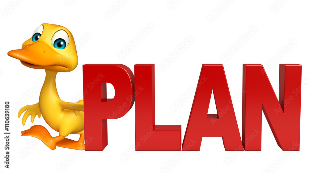 Duck cartoon character with plan Duck cartoon character with plan