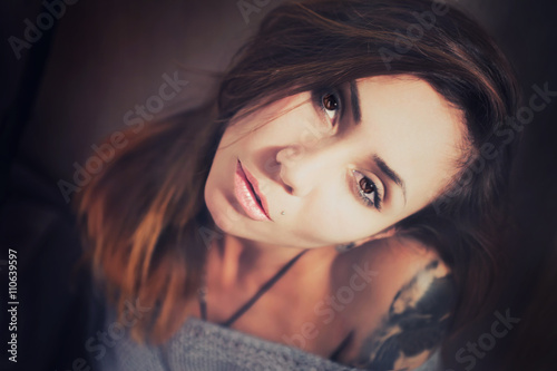 Beautiful young brunette woman