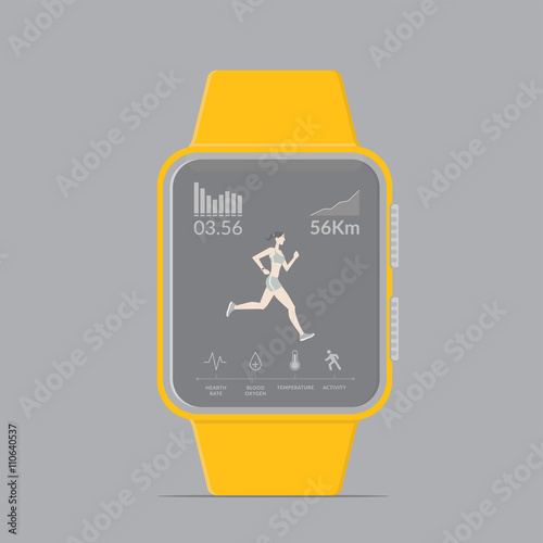 Smartwatch technology with sport fitness tracker applications