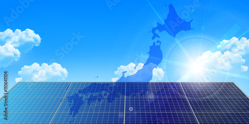 ソーラー　日本　地図　背景