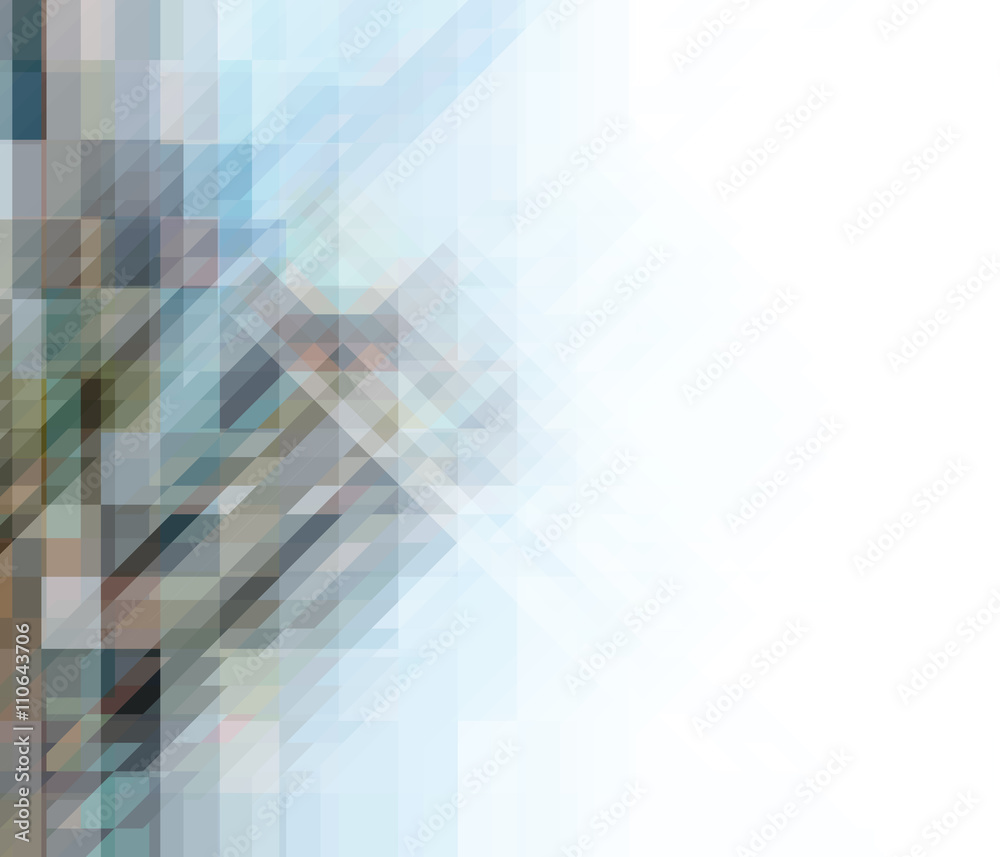 Abstract geometric background of colored intersecting triangles and rectangles. Trendy pattern mosaic. Perfect for design layouts of brochures, flyers, presentation templates. Vector illustration Abstract geometric background of colored intersecting triangles and rectangles. Trendy pattern mosaic. Perfect for design layouts of brochures, flyers, presentation templates. Vector illustration