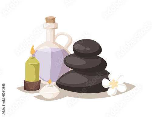 Aroma spa stones vector illustration.