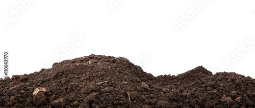 heap of soil isolated on white background