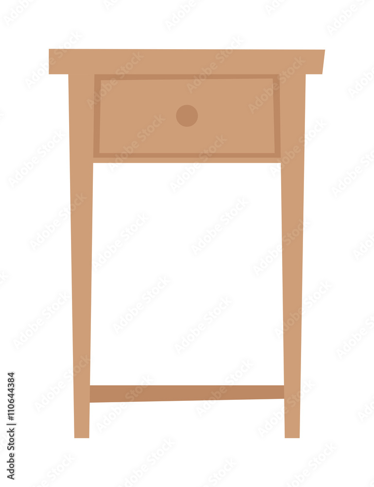 Bedside table household furniture stand flat vector. Bedside table household furniture stand flat vector.