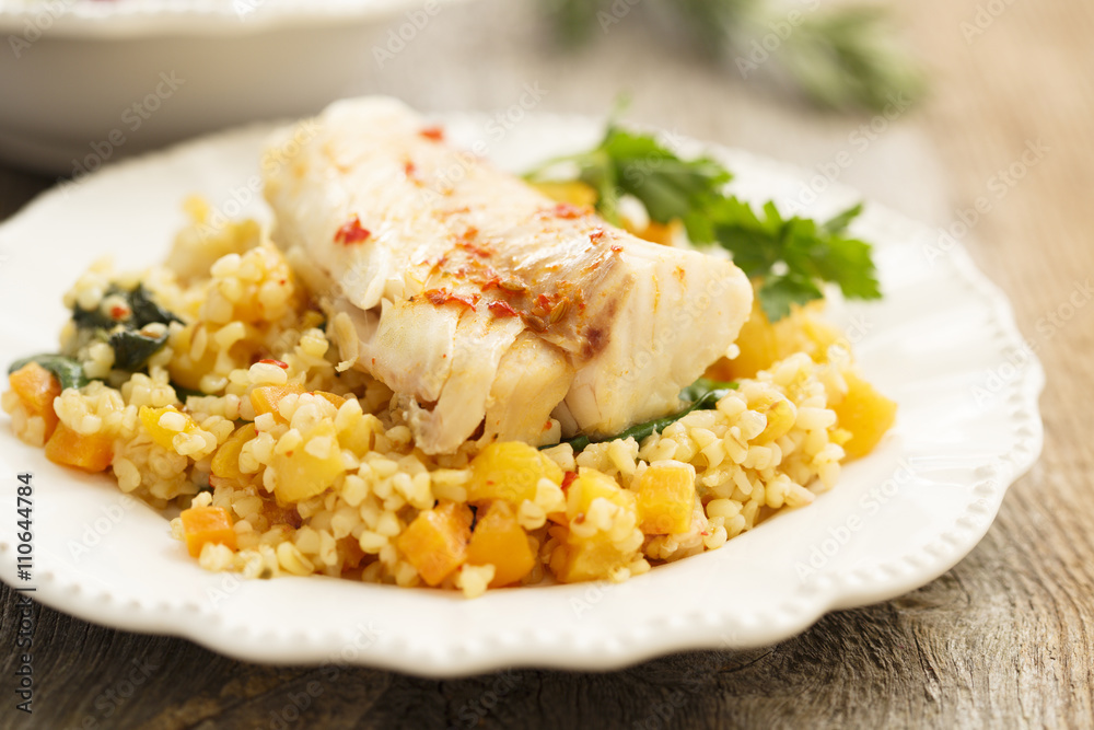 Pumpkin risotto with cod and sweet pepper Pumpkin risotto with cod and sweet pepper
