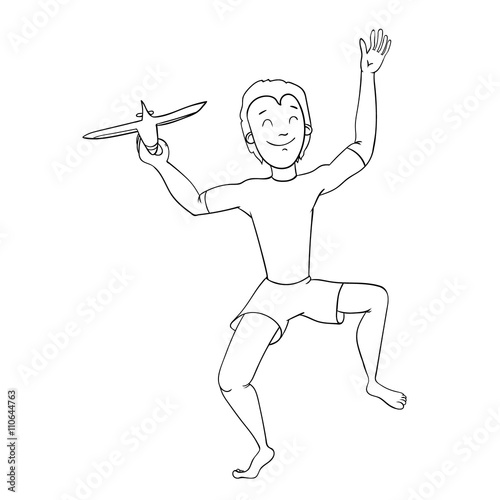 Boy Playing With Toy Aircraft 1