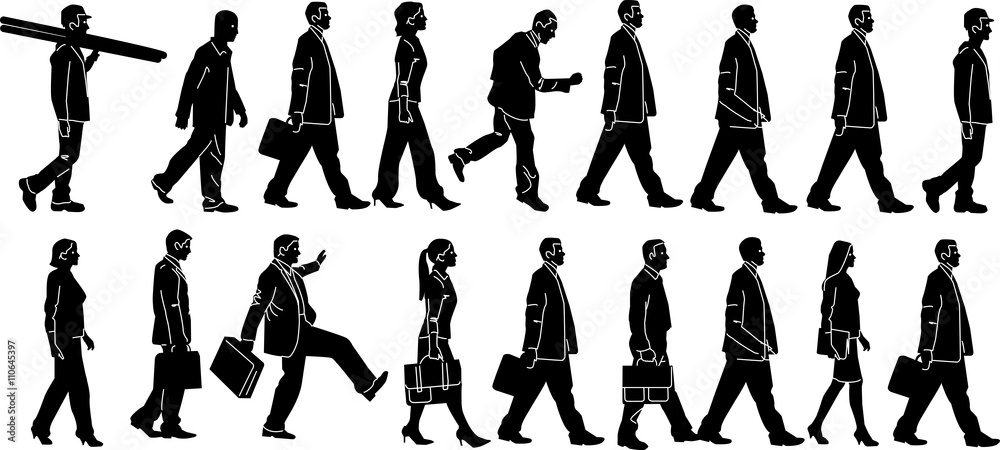 group or walking business and workmen group or walking business and workmen