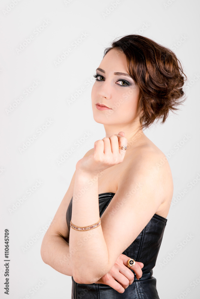 Beautiful young woman looking size in thoughtful and dreaming - white background. Portrait of a beautiful young woman
Beautiful young woman looking size in thoughtful and dreaming - white background. Portrait of a beautiful young woman