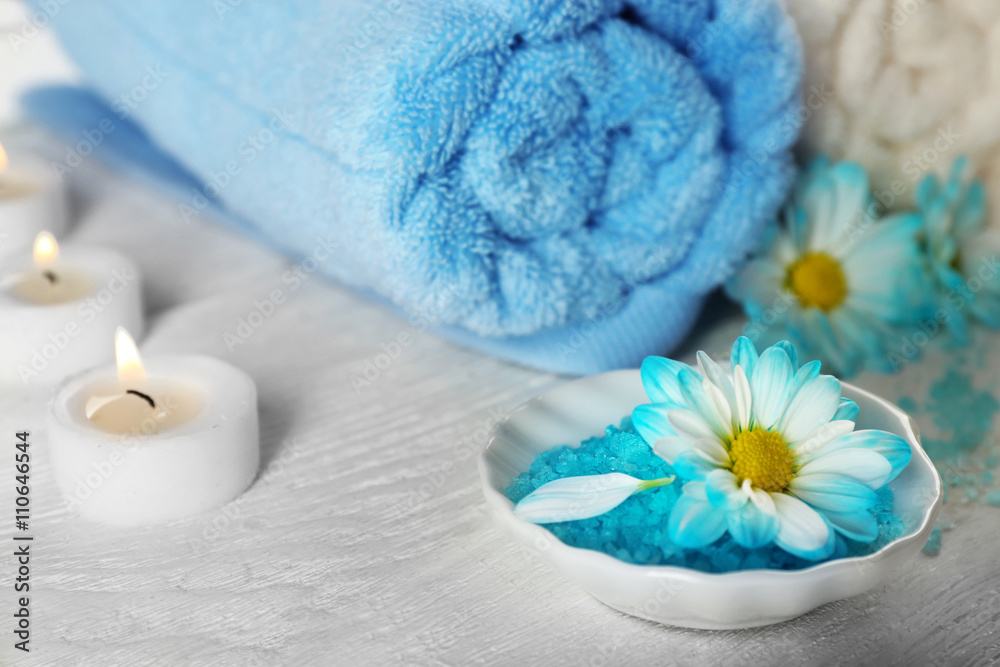 Spa setting on table Spa setting on table