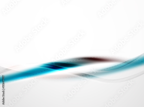 Blue glossy silk wave design template