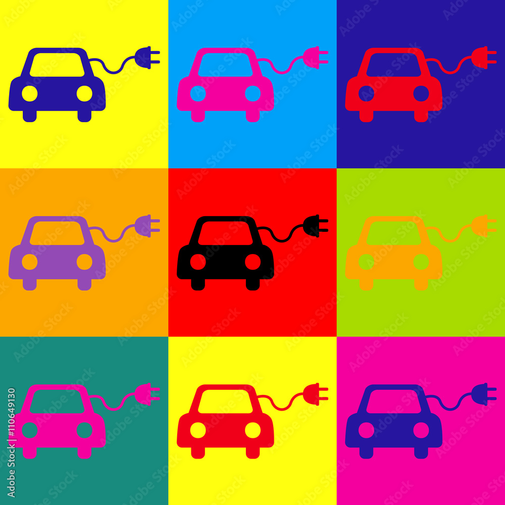 Eco electric car sign Eco electric car sign